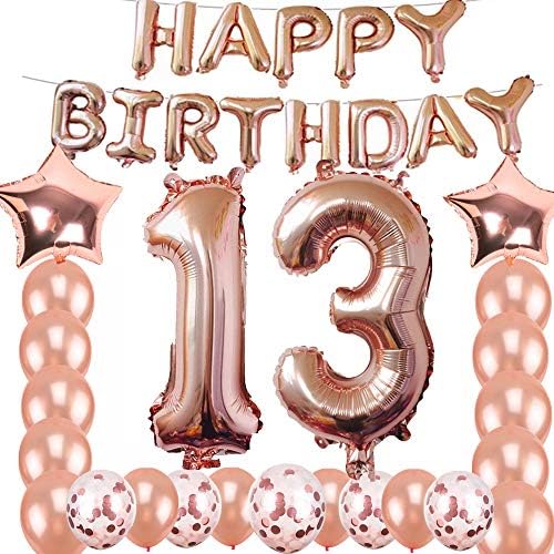 Украса за Партита на 13-ия ден от раждането, Гигантски балони от фолио от Розово Злато за Партита за рожден Ден, Украса на Възпоменателни