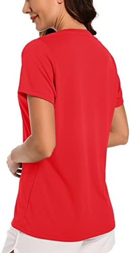 Летни спортни бягане риза топ за жени бързо сух UV-защита на фитнес зала, дишащ с къс ръкав Спорт Туризъм тениска върховете