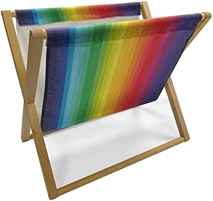 Преносимото Титуляр за списания и книги Rainbow с Вертикални линии в стила на Дъгата, Палитра от цветове на Абстрактното изкуство, Открит
