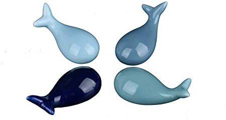 GSHOPVV Набор от цветни китове от 4 теми керамични пръчици за хранене поставка за лъжици и вилици, нож поставка