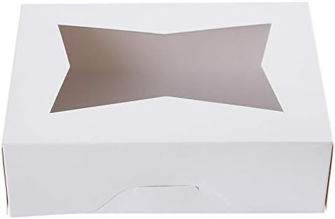 8-цолови Бели Кутии за бисквити с прозорец, Автоматично Всплывающая Правоъгълна Кутия за печене на кексчета и Сладкарски