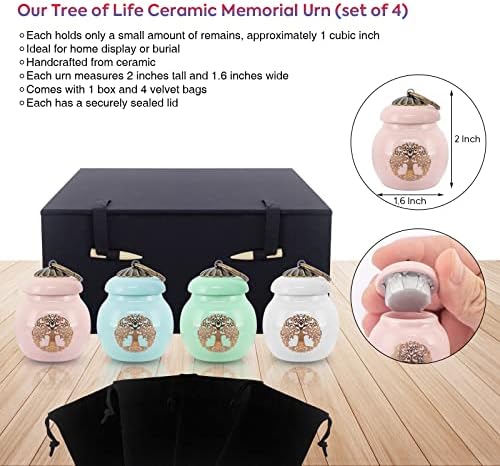 Малка Урна за Кремация на паметта BAYUKI |Мини-Керамични Общи Лична Погребална Урна за Домашно животно или човек на Света, Урна