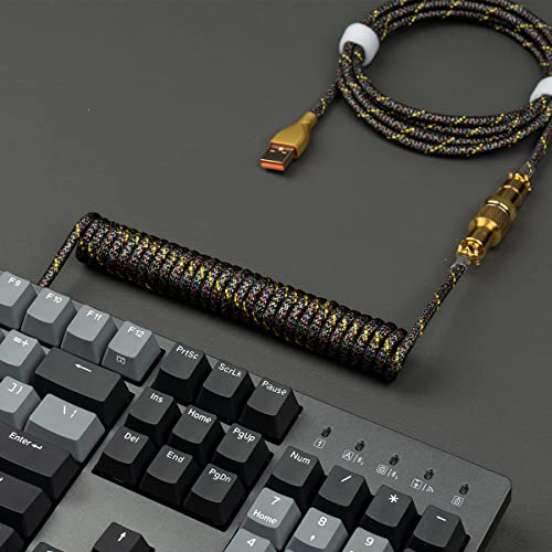 Спирала кабели за клавиатура - Обичай Навити USB кабел C за механична геймърска клавиатура, от USB-C-USB-A, Аксесоари за клавиатура