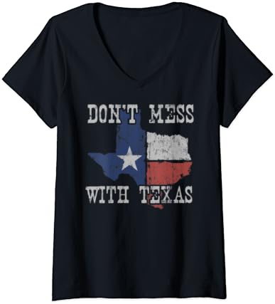 Женска тениска Don ' t Каша With Vintage Texas Longhorn Lone Star State с V-Образнымвырезом