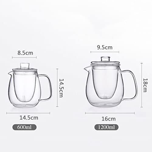 SDFGH Домакински Чай и Прибори Стъклена Кана за печки Огнеупорни Висока Кана За заваряване на Чай с мляко и Чай комплект (Цвят: прозрачен