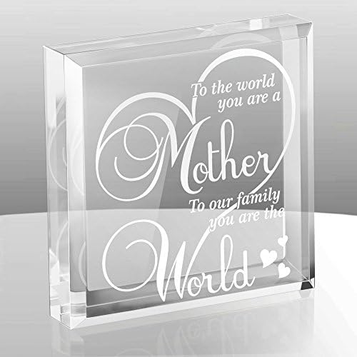 КЕЙТ PAUSCH -за света Ти си Майка, за Нашето Семейство, Ти си Мир - Сувенир с гравиран и преспапиета Специални Подаръци за мама, Подаръци