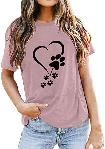 Тениска Nyybw С Модерен Принтом, Дамски Ежедневни Къса Блуза, топ, Дамски Blusa Блуза Feminina (Розово, XL)