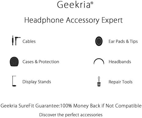 Geekria 2 Двойки от Седалките за слушалки от гъвкава тъкан, Миещи и Растягивающиеся Хигиенни втулки за слушалки, Амбушюры над ушите, Калъф от пот, за фитнес, компютърни ?