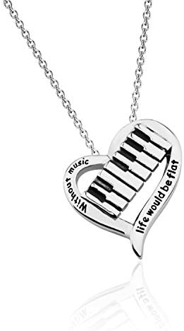 Подарък любовник пиано CHOORO Фен на Музиката Огърлица Без Музика Животът щеше Да Е Плоска Подарък на Пиано Пиано Концерт за Подарък на Учениците си на Пиано Бижута