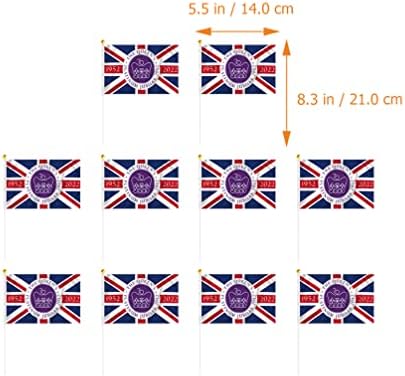 BESPORTBLE Украса Флаг 20pcs Британски Флаг Малък Обединеното Кралство Великобритания Британски Флаг на Клечка Queens Platinum