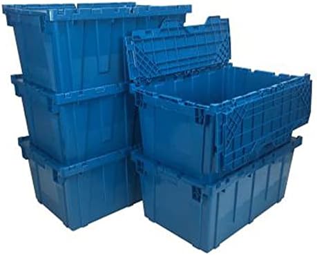 Uboxes, Съхранение и опаковане на Пластмасова кутия за всички с панти капак, 27 см х 17 см х 12 см, (син, 5 опаковки) и Пластмасова