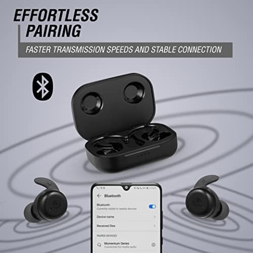 Спортни слушалки Volkano Momentum Series Bluetooth Wireless - Безжични слушалки със сменяеми ушни, куки, водоустойчив настоящите безжични