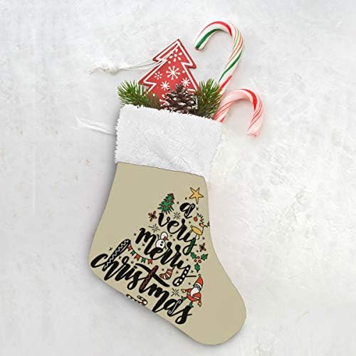 Коледни Чорапи ALAZA, Много Забавна Коледна Елха, Класически Персонализирани Малки Чулочные Украса за Семейни празници, Определени