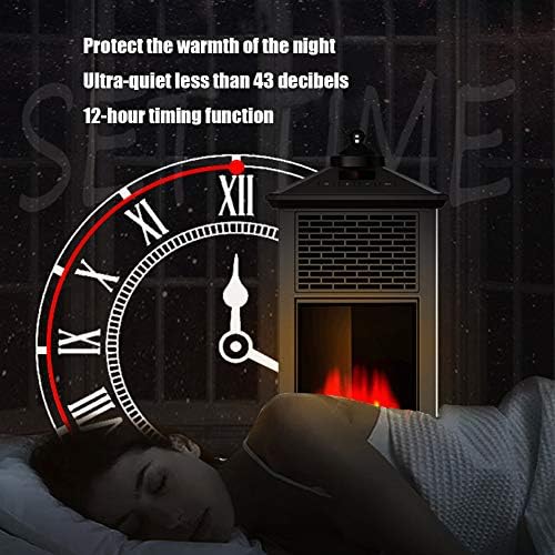 GUANGMING - Преносими Електрически Нагревател за камина, Камина лампа с реалистичен ефект на пламъка, защита от прегряване свободно стояща Камина печка за дома и офиса (