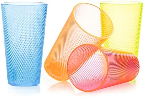 Stephanie Внос Произведено в САЩ Комплект от 4 пластмасови чаши за еднократна употреба Party Twist Glow 20 грама (не съдържа