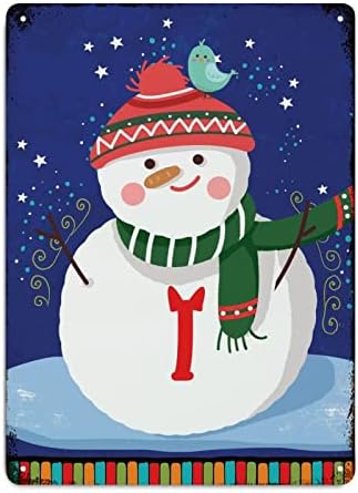 Весела Коледа Лидице Знак На Поръчка С Хубав Снеговиком Зимна Сцена Издържат Метални Табели Стенни Коледна Украса за Дома на Кухненските