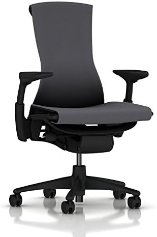 Ергономичен офис стол Herman Miller Въплъщава ергономичен офис стол | Напълно регулируеми подлакътници и колела за килими | Charcoal Ритъм