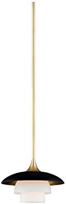 Окачен лампа Hudson Valley Lighting 1010-AGB Barron - One Light - 8 см в ширина и 5,5 инча височина, Цвят на завършеност: состаренная месинг