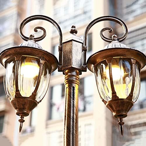 PHITTA Ретро 2-Лампа на открито с висок стълб, E27, Европейският Градина, Градинска лампа за косене на трева, Осветление IP55, Водоустойчив