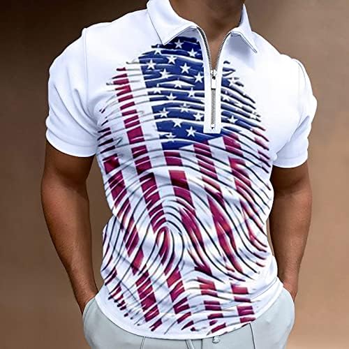 RUIRUILICO Мъжки Ризи Поло с Флага на САЩ, Патриотични Фланелки на 4 юли, Летен Ежедневни Тениски С 3D Принтом, Къси Ръкави, Спортни