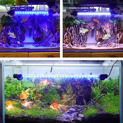 AquariumBasics led Аквариумный лампа за аквариум с рибки, автоматично включване /изключване, Потопена в бял и син led лампа за аквариумни