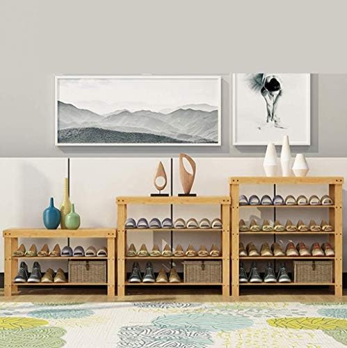 Стелажи за обувки KMMK 3-Различен Рафтове за обувки Вертикален Рафт За съхранение на Естествен бамбук 12 Чифта обувки на 80 28 70 Широчина