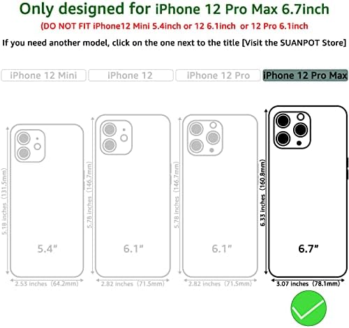 SUANPOT【RFID Заключване за iPhone 12 Pro Max 5G 6,7 Чанта-портфейл със собственик на кредитната карта, калъф-награда от изкуствена