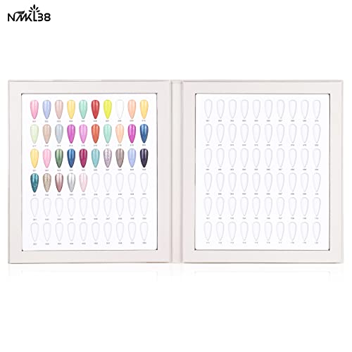 NMKL38 120 Таблица на цветовете на ноктите Дисплей Книга за дизайн на проби за UV гел-лак за Нокти Дъска с 240 Типсами за