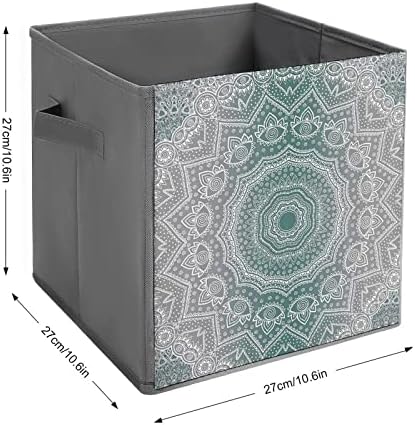 Сгъваеми Кутии за съхранение с Шарките на Мандела, Тъканни Кошница-Кубчета с Принтом, Кутии с Дръжки за Дрехи, Играчки, 11x11x11