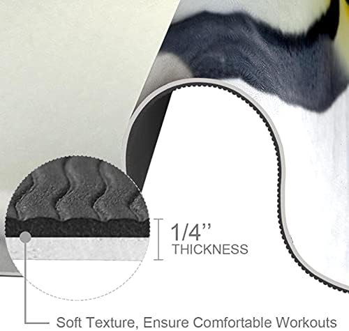 Килимче за йога с дебелина 6 мм, с хубав принтом Майки и Малки Пингвини, Екологично Чисти Постелки за упражнения от ТПЭ,