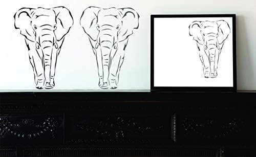 Шаблони на Африканския Слон, 14 x 19,5 инча (L) - Шаблони Дивите Африкански животни за Colorization Шаблон