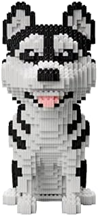 OuiPlay Building Blocks Animal - 2550 части за сглобяване на кучета Хъски - Играчка-ОСНОВА за деца 6+ - Развива творческите способности,