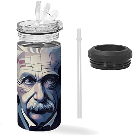 Охладител за тънки кутии с изолация на Алберт Айнщайн - Печатни охладител за консерви - Уникален охладител за тънки кутии с изолация