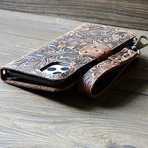 YIYUS е съвместим с iPhone 12 6,1 инча 12 pro/12,5 г чанта-портфейл от естествена кожа