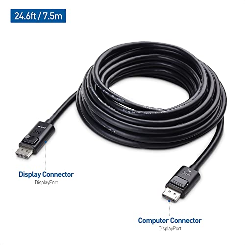 Кабел има значение Насочената Активен кабел DisplayPort 1.4 25 метра (DisplayPort Кабел 1.4) С подкрепата на 8K 60Hz, 4K 144Hz и HDR за геймърски монитори, КОМПЮТРИ, RTX 3080/3090, RX 6800/6900 и по -