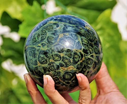 Полиран Естествен Зелен Кристал Мъглявината Кварц Изцеление Чакри Метафизически Камък Обхват Голяма (110 мм/3,9 кг) Медитация,