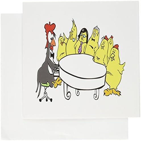 Снимка Забавни пилета, Пеещи около пиано Поздравителна картичка, 6 x 6 инча, единичен (gc_223449_5)
