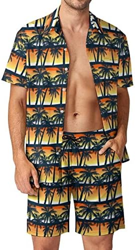 Спортен костюм OJinShaWanO, Костюми за момчета, Комплект яке с Галстуками, Плажен Хавайски Комплект от две части, Риза с Къс ръкав,