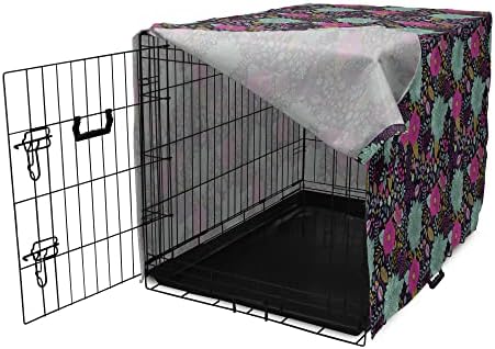 Foldout Цветен Калъф за клетка за кучета, Градински Художествен Модел с Изготвени от ръцете на Цветя и Пеперуди В Пролетното стил, Лесен за Употреба Калъф за Развъдник