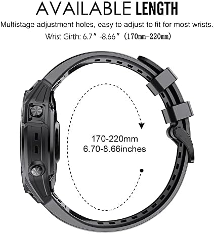 SAWIDEE 22-26 мм Силикон Каишка за часовник Въжета за Garmin Fenix 6X6 Pro 7X7 5 5X3 3HR 945 Гривна за умни часа быстроразъемный Гривна (Цвят: