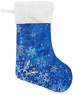 Коледни Чорапи ALAZA, Сини Коледни Класически Персонализирани Големи Чорапи, Бижута за Семейни Тържества, декорация за Партита,
