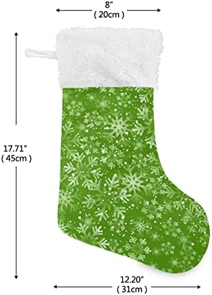 Коледни Чорапи ALAZA, Коледни Снежинки, Зелени Класически Персонализирани Големи Чулочные Украса за Семейни Тържества, декорация