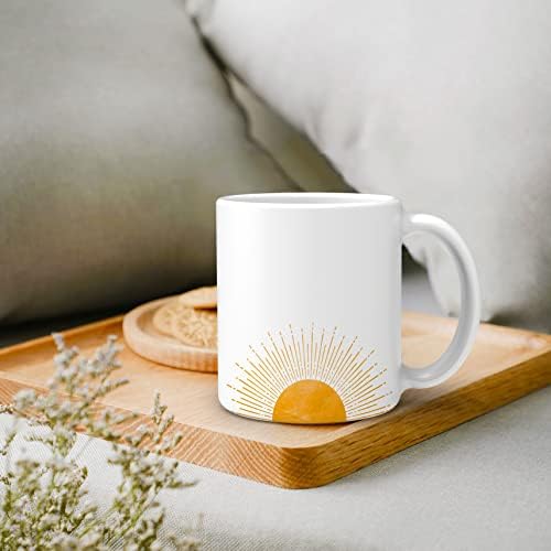 Керамична чаша OGILRE с абстрактен модел на Слънцето в стил Бохо, Двустранно Чаша С принтом, Богемное Слънце, Залез, Чаша за кафе,