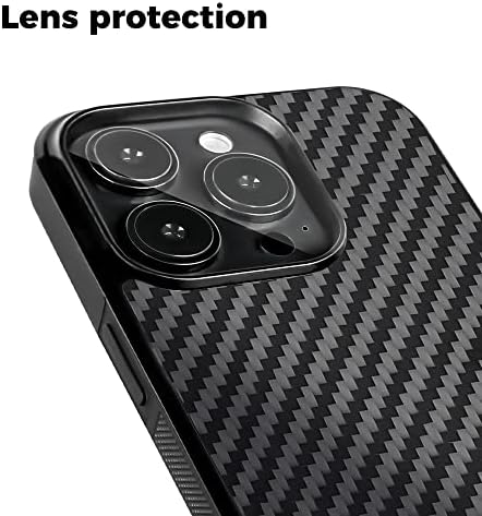 Калъф от моноуглеродистого въглеродни влакна за iPhone 14 Pro 6,1 [Защита от падане на военен клас] е Съвместим с Magsafe Тънък