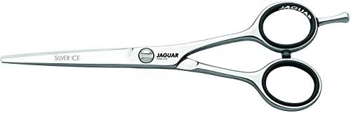 Ножици Jaguar White Line Silver Ice 5,5 Инча Професионални Ергономична Ножица за подстригване на коса от стомана за Салонных Стилисти, Козметика, Фризьори и Барберов, Произведен