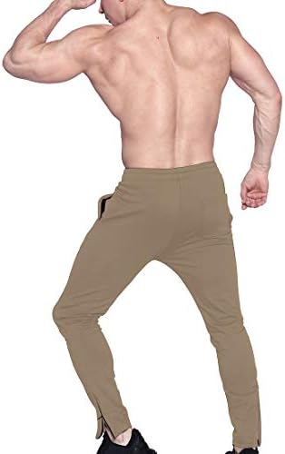 BROKIG Мъжки Джоггеры с цип за бягане - Всекидневни Спортни Панталони За занимания във Фитнес залата, Удобни плътно Прилепнали Зауженные Спортни Панталони с Джобове