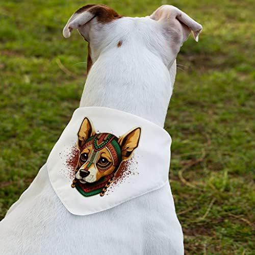 Нашийник-Кърпа За домашни любимци местни американски кучета - Илюстрация Яка-Шал - Прохладно Художествена Кърпа за кучета - XL