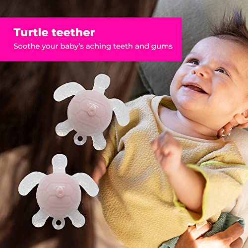 Силиконовата детска играчка-прорезыватель във формата на Костенурка (зелен) - Играчка за улесняване на никнене на млечни зъби във формата на Костенурка за бебета, м