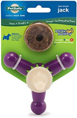 Яки Busy Buddy Jack - детски играчки за Дъвчене за кучета с деликатеси - Обогащающая играчка - Помага за почистване на зъбите -
