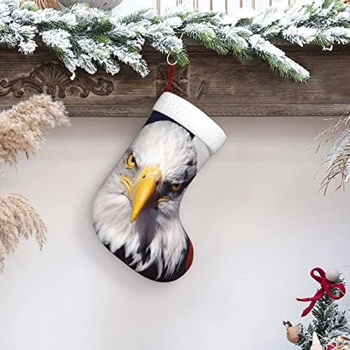 Сладък Варфариновые Коледни Чорапи с Американски Патриотичен Орел, Украшения за Елхи, Коледни Чорапи за Коледа на Празнични партита,